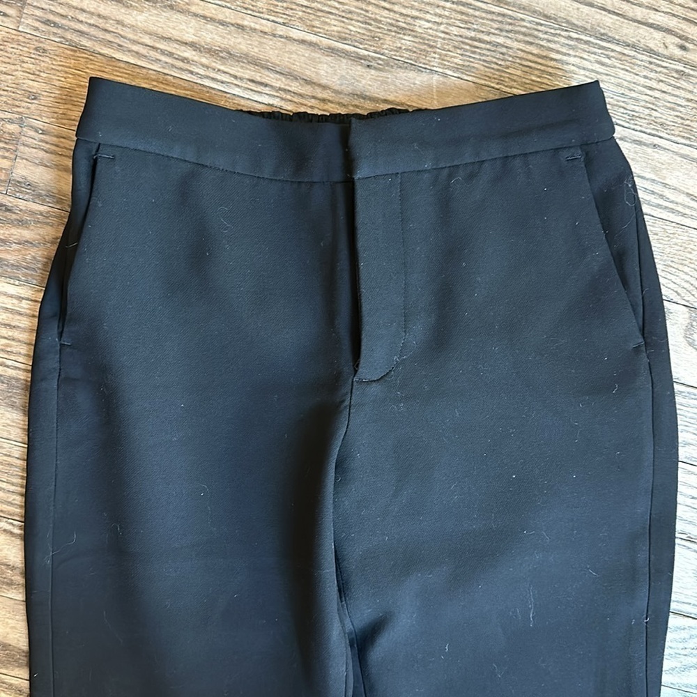 Zara Woman Black Pants Pom Pom Hem size Small EUC - Picture 2 of 6